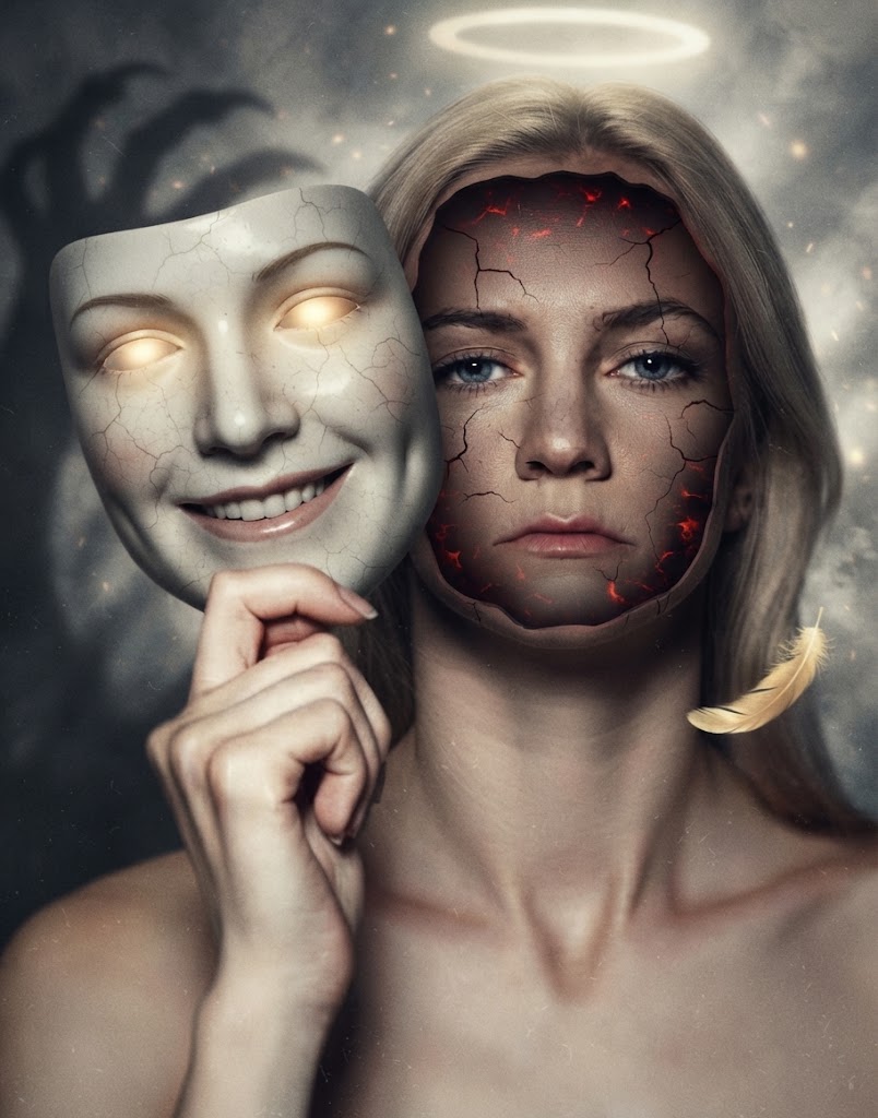 The ability to commit evil while believing one is good.