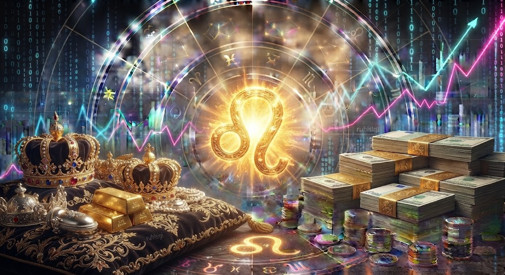 Wealth, astrology, and financial symbols.