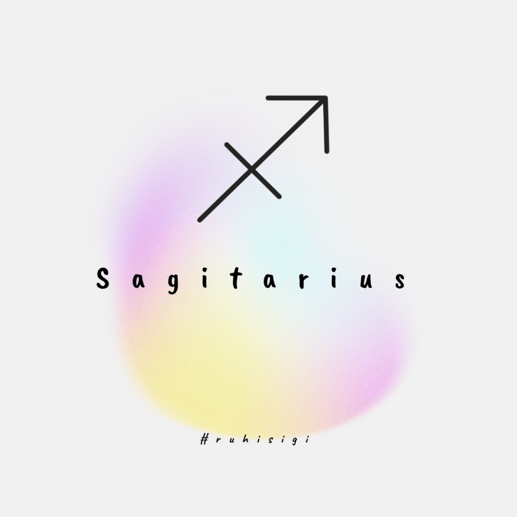 Sagittarius symbol with colorful background