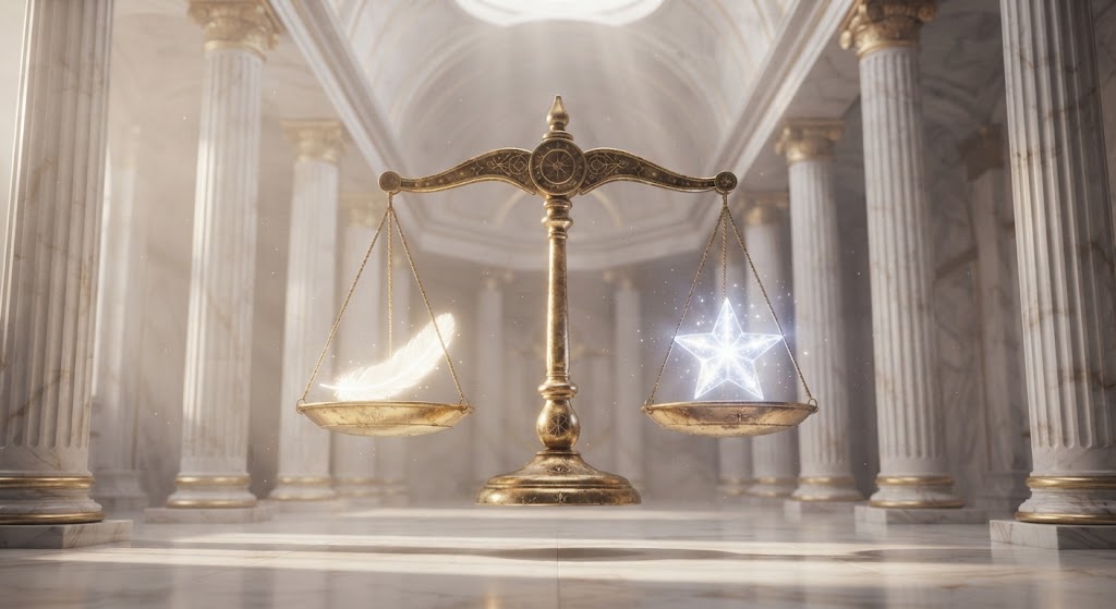 Symbolic scales of justice and balance
