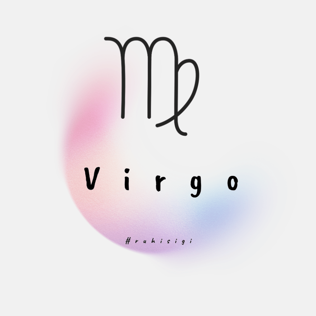 Virgo zodiac sign with artistic background