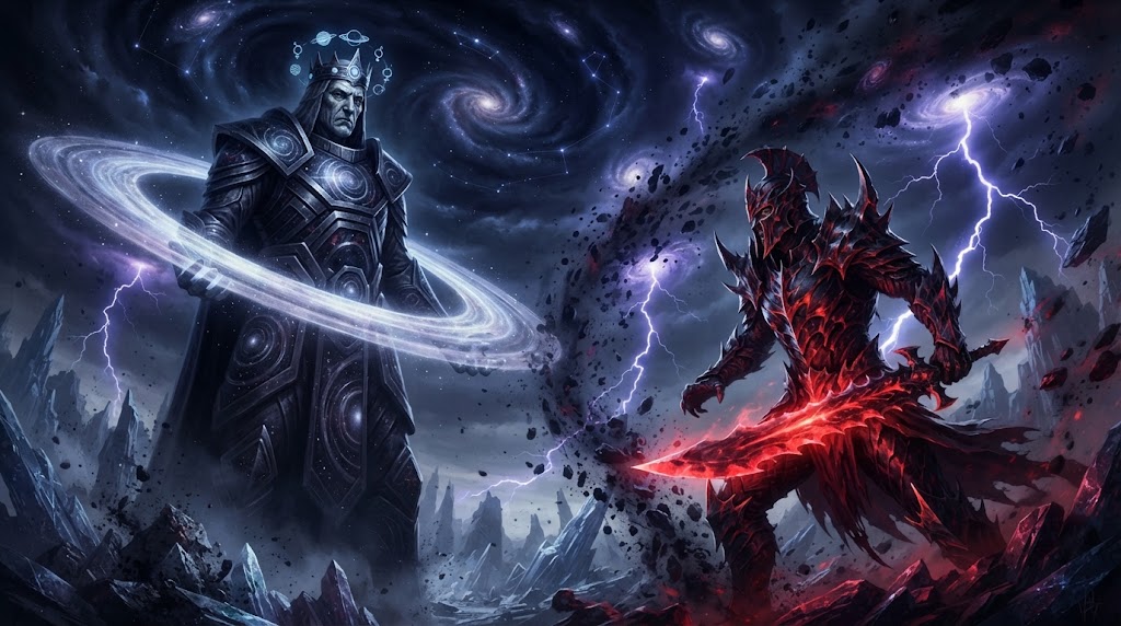 Epic battle between dark and light