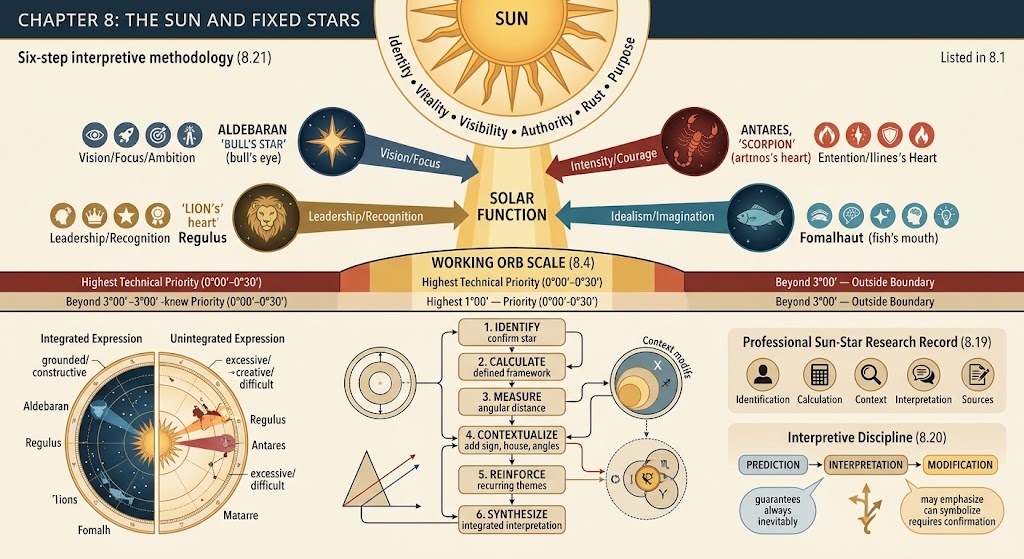 Diagram of sun and fixed stars